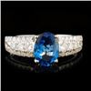 14k White Gold 1.15ct Sapphire & 0.42ctw Diamond R