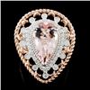 Image 1 : 14K Gold 3.72ct Morganite & 0.71ctw Diamond Ring