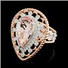 Image 2 : 14K Gold 3.72ct Morganite & 0.71ctw Diamond Ring