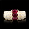 Image 1 : 14K Gold 1.35ct Ruby & 0.54ctw Diamond Ring