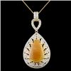 18K Gold 7.28ct Opal & 1.88ctw Diamond Pendant
