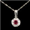 Image 1 : 18K Gold 0.39ct Ruby & 0.46ctw Diamond Pendant