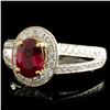 Image 2 : 18K Gold 1.08ct Ruby & 0.55ctw Diamond Ring