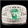 Image 1 : 14K Gold 1.54ct Emerald & 1.02ctw Diamond Ring