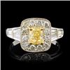 18k White Gold 1.42ctw Fancy Yellow Diamond Ring
