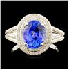 Image 1 : 14K Gold 1.95ct Tanzanite & 0.48ctw Diamond Ring