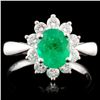 Image 1 : 18K Gold 1.01ct Emerald & 0.57ctw Diamond Ring