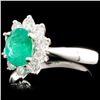 Image 2 : 18K Gold 1.01ct Emerald & 0.57ctw Diamond Ring