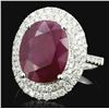 Image 1 : 18K White Gold 4.69ct Ruby & 0.65ct Diamond Ring