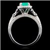 Image 3 : 18K White Gold 0.69ct Emerald & 0.41ct Diamond Rin