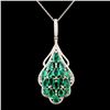 14K Gold 6.58ctw Emerald & 0.87ctw Diamond Pendant