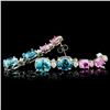 Image 2 : 14K Gold 2.00ct Zircon & 0.35ctw Diamond Earrings