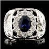14K Gold 2.00ct Sapphire & 0.90ctw Diamond Ring