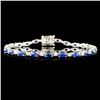 14K Gold 8.68ct Sapphire & 0.95ctw Diamond Bracele
