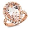 Image 1 : 14K Gold 11.00ct Morganite & 1.75ct Diamond Ring