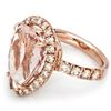 Image 2 : 14K Gold 11.00ct Morganite & 1.75ct Diamond Ring