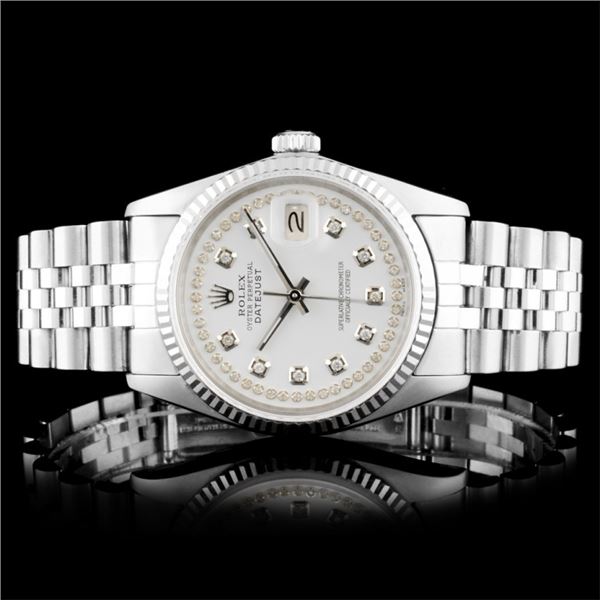 Rolex DateJust SS Diamond 36MM Wristwatch