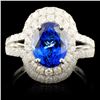 Image 1 : 18K Gold 2.78ct Tanzanite & 1.05ctw Diamond Ring