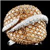 Image 1 : 14K Gold 3.95ctw Fancy Diamond Ring