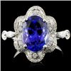 18K White Gold 3.31ct Tanzanite & 0.61ct Diamond R