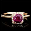 Image 1 : 18K Gold 1.00ct Ruby & 0.35ctw Diamond Ring