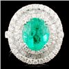 18K Gold 2.31ct Emerald & 1.71ctw Diamond Ring