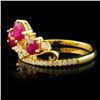 Image 2 : 18k Yellow Gold 0.93ct Ruby & 0.27ctw Diamond Ring