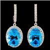 14K Gold 14.00ct Topaz & 1.10ctw Diamond Earrings