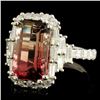Image 2 : 18K Gold 5.34ct Tourmaline & 1.31ctw Diamond Ring