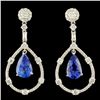 18K Gold 6.53ct Sapphire & 1.79ctw Diamond Earring