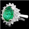 Image 2 : 14K Gold 3.88ct Emerald & 1.00ctw Diamond Ring