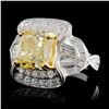 Image 2 : 18K White Gold 6.30ctw Fancy Color Diamond Ring