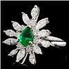 Image 2 : 18K White Gold 0.73ct Emerald & 1.51ctw Diamond Ri