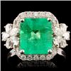 18K Gold 2.60ct Emerald & 0.77ctw Diamond Ring