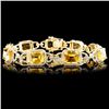 14K Gold 16.82ctw Citrine & 1.55ctw Diamond Bracel