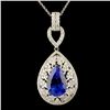 18K Gold 8.03ct Tanzanite & 1.68ctw Diamond Pendan