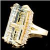 Image 2 : 14K Gold 9.51ct Aquamarine & 0.50ctw Diamond Ring