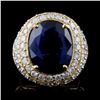 18K Yellow Gold 7.60ct Sapphire & 3.08ct Diamond R