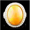 Image 1 : 18K Gold 7.87ct Opal & 1.02ctw Diamond Ring