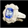 Image 2 : 14K Gold 3.41ct Tanzanite & 1.54ctw Diamond Ring