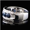 Image 2 : 14K White Gold 2.02ct Sapphire & 0.13ctw Diamond R