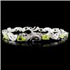 Image 2 : 14K Gold 4.88ct Peridot & 0.25ctw Diamond Bracelet