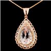 14K Gold 11.40ct Morganite & 1.16ctw Diamond Penda