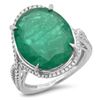 14K Gold 10.50ct Emerald & 0.30ct Diamond Ring