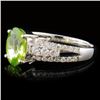 Image 2 : 14k Gold 1.63ct Peridot & 0.43ctw Diamond Ring