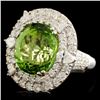 Image 2 : 18K Gold 15.99 Tourmaline & 3.18ctw Diamond Ring