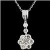 Image 1 : 18K White Gold 1.15ctw Diamond Pendant