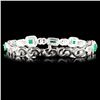 Image 2 : 14K Gold 3.00ct Emerald & 1.73ctw Diamond Bracelet