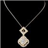 Image 2 : 18K Two Tone Gold 1.24ctw Diamond Pendant