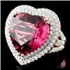 Image 2 : 18K Gold 16.47ct Rubellite Tourmaline & 1.76ctw Di